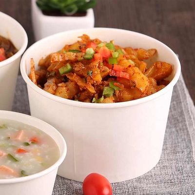 1100ml पेपर डेसर्ट कटोरे खाद्य पैकेजिंग नूडल सलाद कंटेनर 66mm