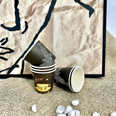डिस्पोजेबल डबल पे लेपित सिंगल पेपर कप 4oz 125ml गर्मी और ठंड प्रतिरोधी