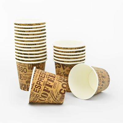 कस्टम मुद्रित लोगो सिंगल वॉल पेपर कप 6oz 180ml डबल सिंगल वॉल कॉफी कप