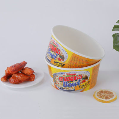 बायोडिग्रेडेबल हेवी ड्यूटी पेपर बाउल्स डिस्पोजेबल 750ml पीएलए गर्म भोजन के लिए ले जाने के लिए अस्तर