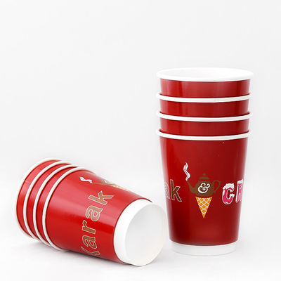 16oz 138mm डबल वॉल पेपर कप 540ml दूध चाय ठंडा पेय कप कागज