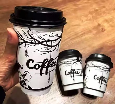 630cc 22Oz डबल लेयर पेपर कप पीई लेपित डिस्पोजेबल कॉफी कप TUV