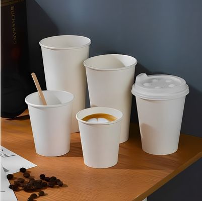 3.5oz 85ml सफेद डिस्पोजेबल पीई सिंगल पेपर कप कस्टम प्रिंट किया जा सकता है